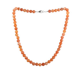 Agaat (abrikoos) ketting 8 mm kralen