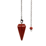 Jaspis (rood) pendel facet klein