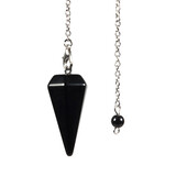 Obsidiaan (zwart) pendel facet klein