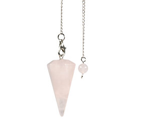 Rozenkwarts pendel facet klein Rozenkwarts pendel facet klein