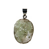 Zilveren hanger apofylliet (groen) | ovaal ruw 3 x 2,3 cm Zilveren hanger apofylliet (groen) | ovaal ruw 3 x 2,3 cm