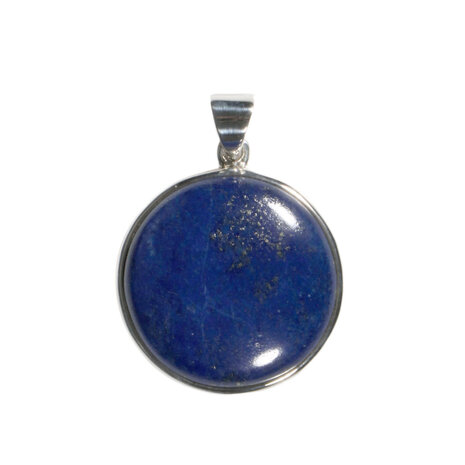 Zilveren hanger lapis lazuli | rond 2,7 cm