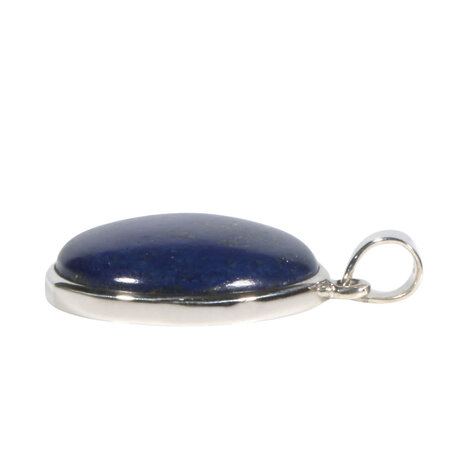 Zilveren hanger lapis lazuli | rond 2,7 cm