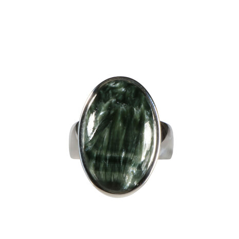 Zilveren ring serafiniet maat 18 | ovaal 2,2 x 1,4 cm (1) Zilveren ring serafiniet maat 18 | ovaal 2,2 x 1,4 cm (1)