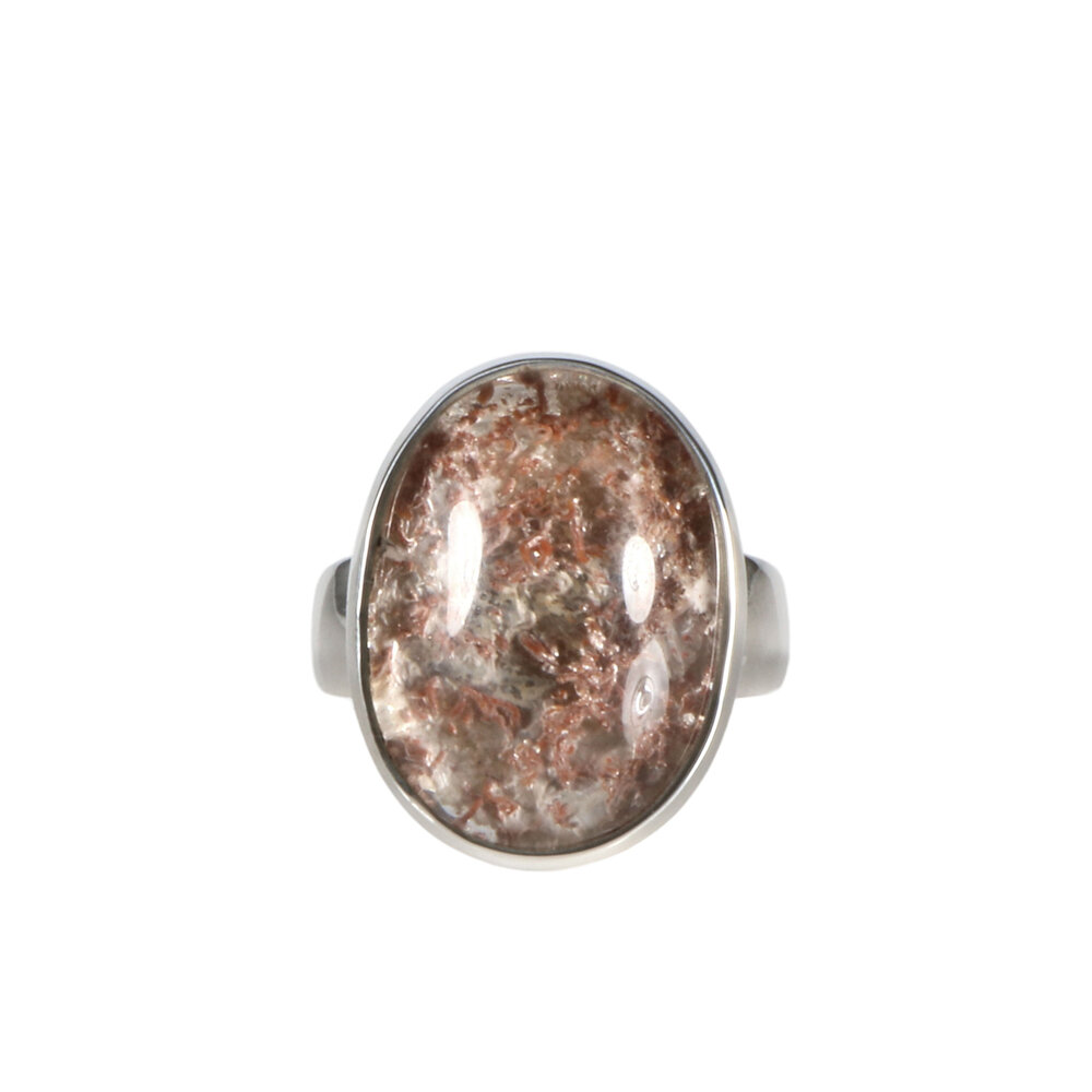 Zilveren ring sjamaankwarts maat 17 1/4 | ovaal 1,9 x 1,5 cm Zilveren ring sjamaankwarts maat 17 1/4 | ovaal 1,9 x 1,5 cm