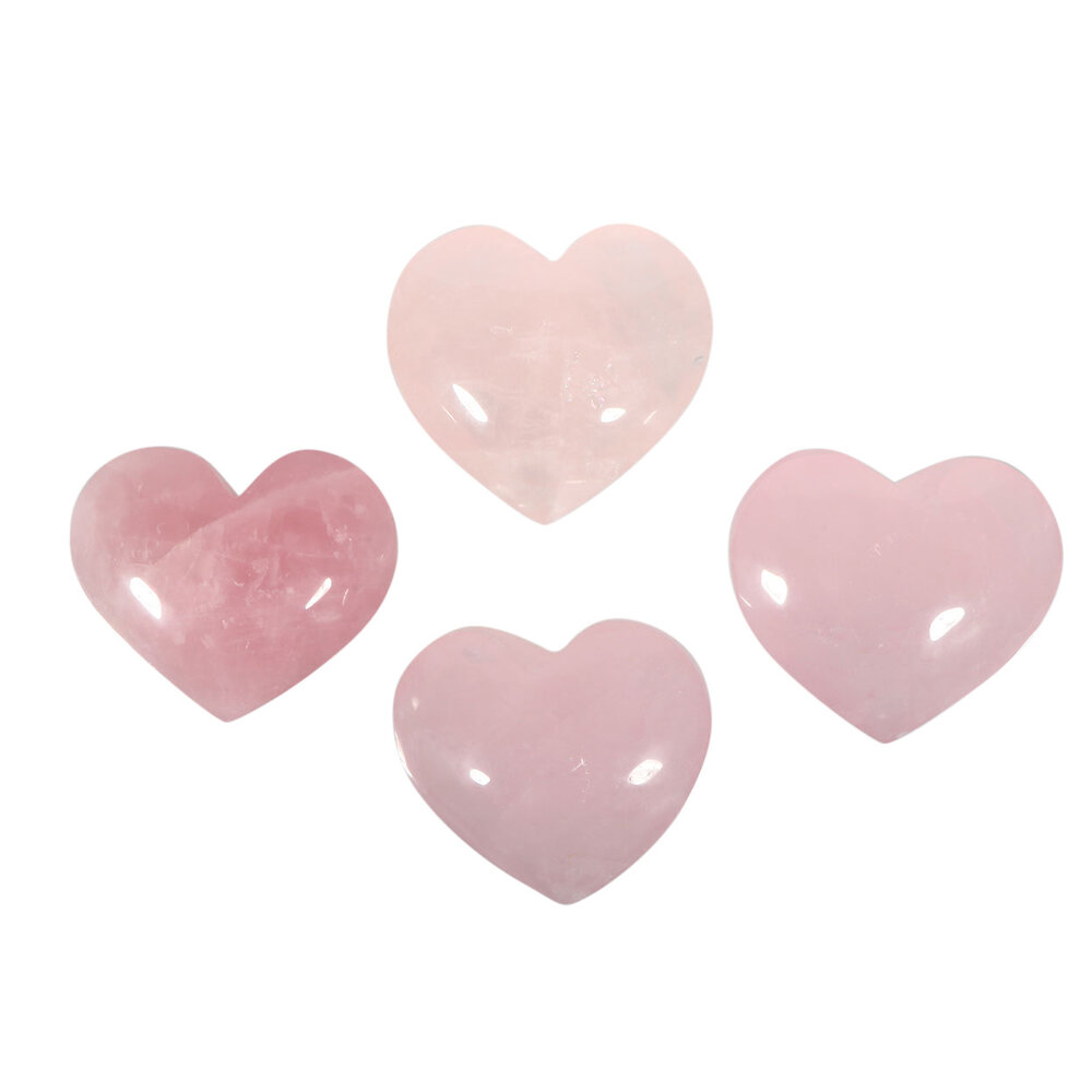 Rozenkwarts edelsteen hart 4,5 - 5,5 cm