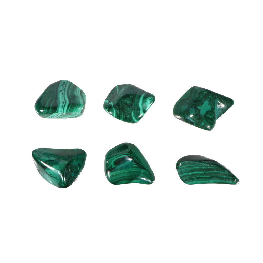 Malachiet steen getrommeld 30 - 50 gram Malachiet steen getrommeld 30 - 50 gram