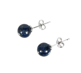 Zilveren oorstekers lapis lazuli bol 8 mm Zilveren oorstekers lapis lazuli bol 8 mm