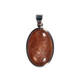 Zilveren hanger zonnesteen | ovaal 2,8 x 1,9 cm Zilveren hanger zonnesteen | ovaal 2,8 x 1,9 cm