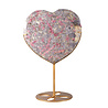Toermalijn (roze) met lepidoliet edelsteen hart 18 cm op standaard Toermalijn (roze) met lepidoliet edelsteen hart 18 cm op standaard