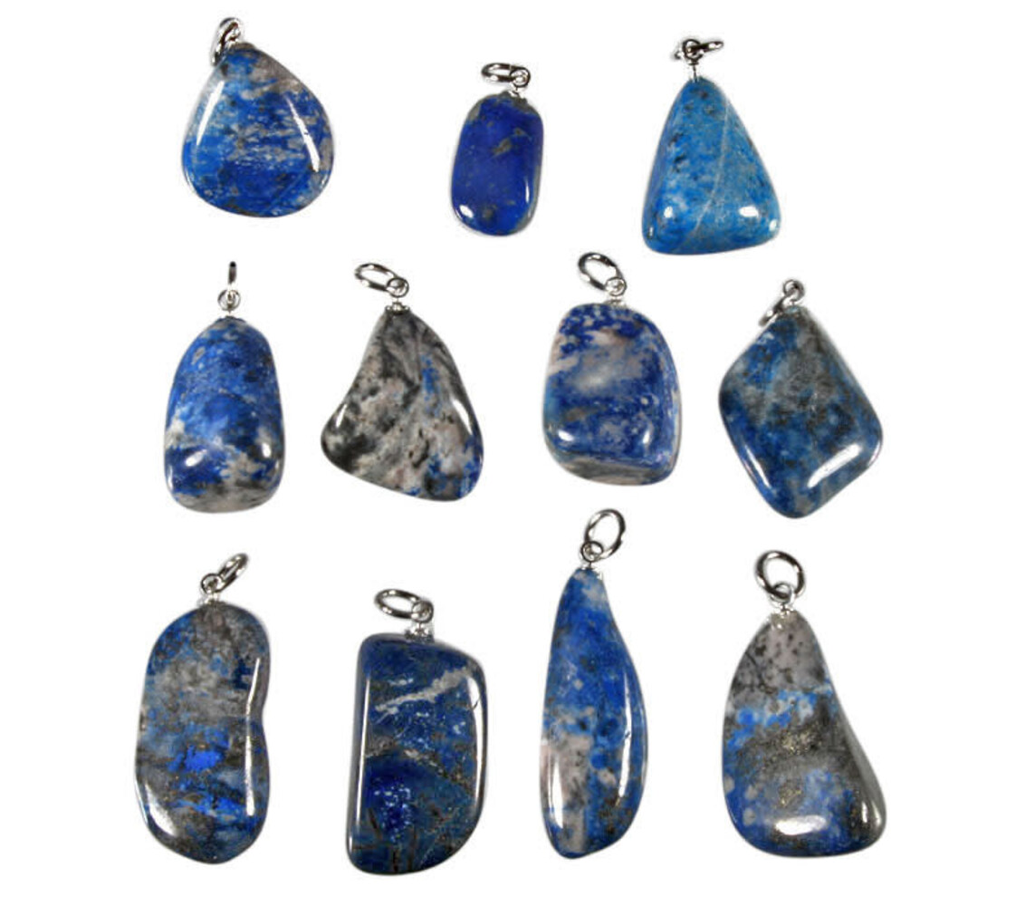 Lapis lazuli (Inca) hanger met zilveren oogje Lapis lazuli (Inca) hanger met zilveren oogje