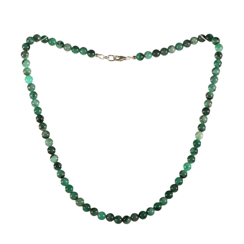 Smaragd ketting 6 mm kralen
