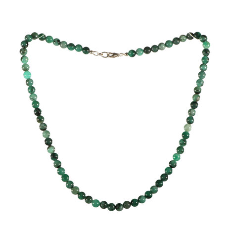 Smaragd ketting 6 mm kralen