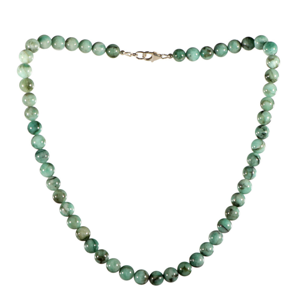 Smaragd ketting A-kwaliteit 8 mm kralen