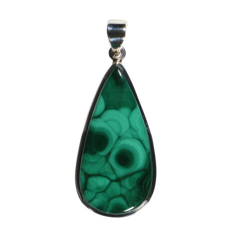 Zilveren hanger malachiet | druppel 3,8 x 1,9 cm Zilveren hanger malachiet | druppel 3,8 x 1,9 cm
