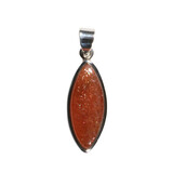 Zilveren hanger zonnesteen | markies 2,6 x 1 cm Zilveren hanger zonnesteen | markies 2,6 x 1 cm