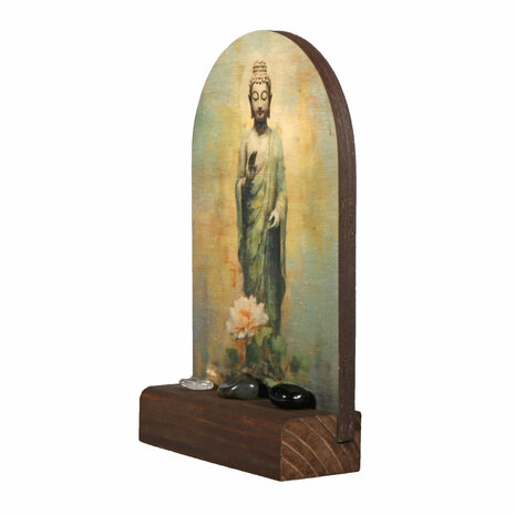 Altaartje "Bescherming" Boeddha met edelstenen