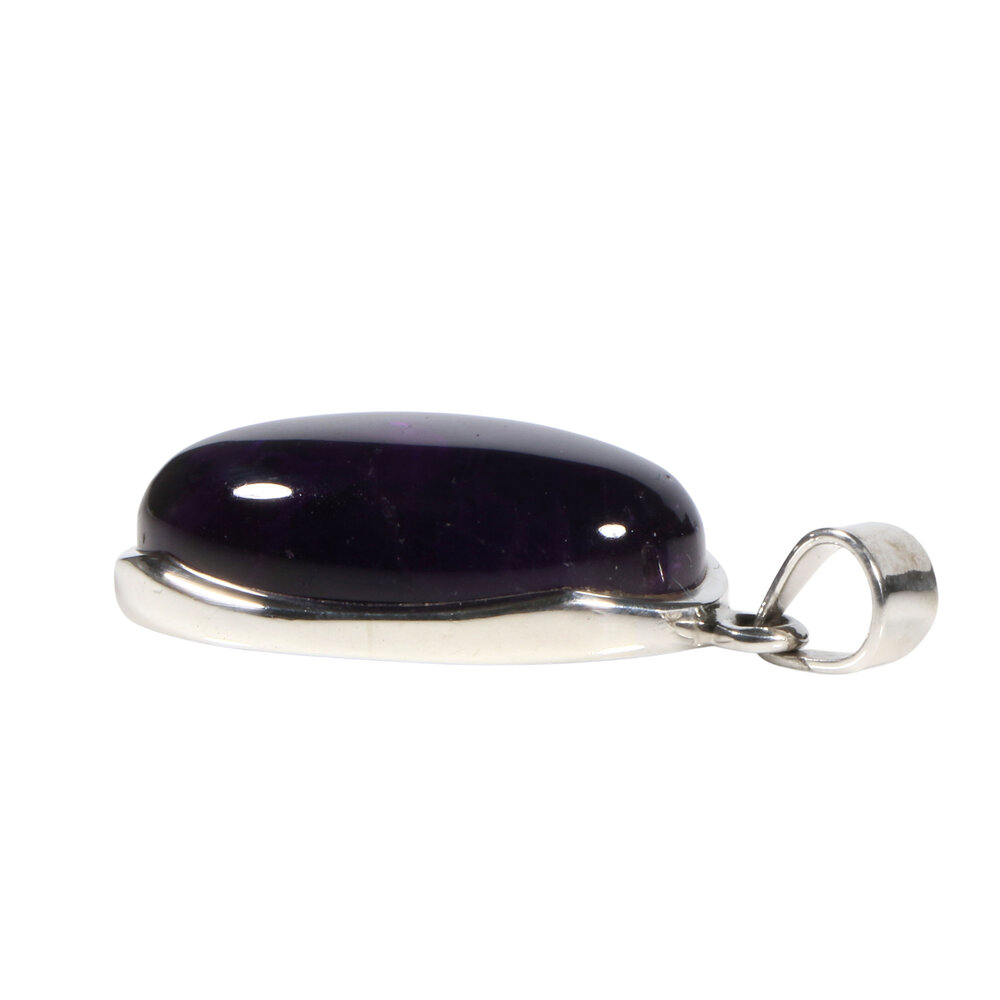 Zilveren hanger amethist | ovaal  2,7 x 1,6 cm Zilveren hanger amethist | ovaal  2,7 x 1,6 cm