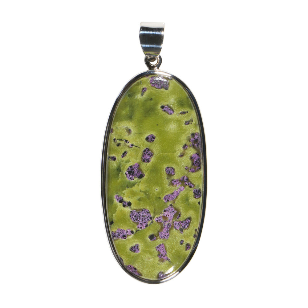 Zilveren hanger atlantisiet | ovaal 4,9 x 2,4 cm Zilveren hanger atlantisiet | ovaal 4,9 x 2,4 cm