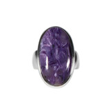 Zilveren ring charoiet maat 18 1/2 | ovaal 2,5 x 1,5 cm Zilveren ring charoiet maat 18 1/2 | ovaal 2,5 x 1,5 cm