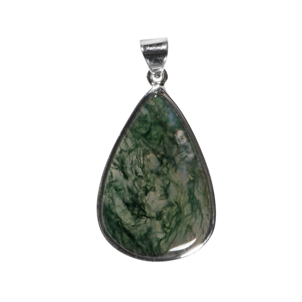 Zilveren hanger mosagaat | druppel 3,6 x 2,4 cm Zilveren hanger mosagaat | druppel 3,6 x 2,4 cm