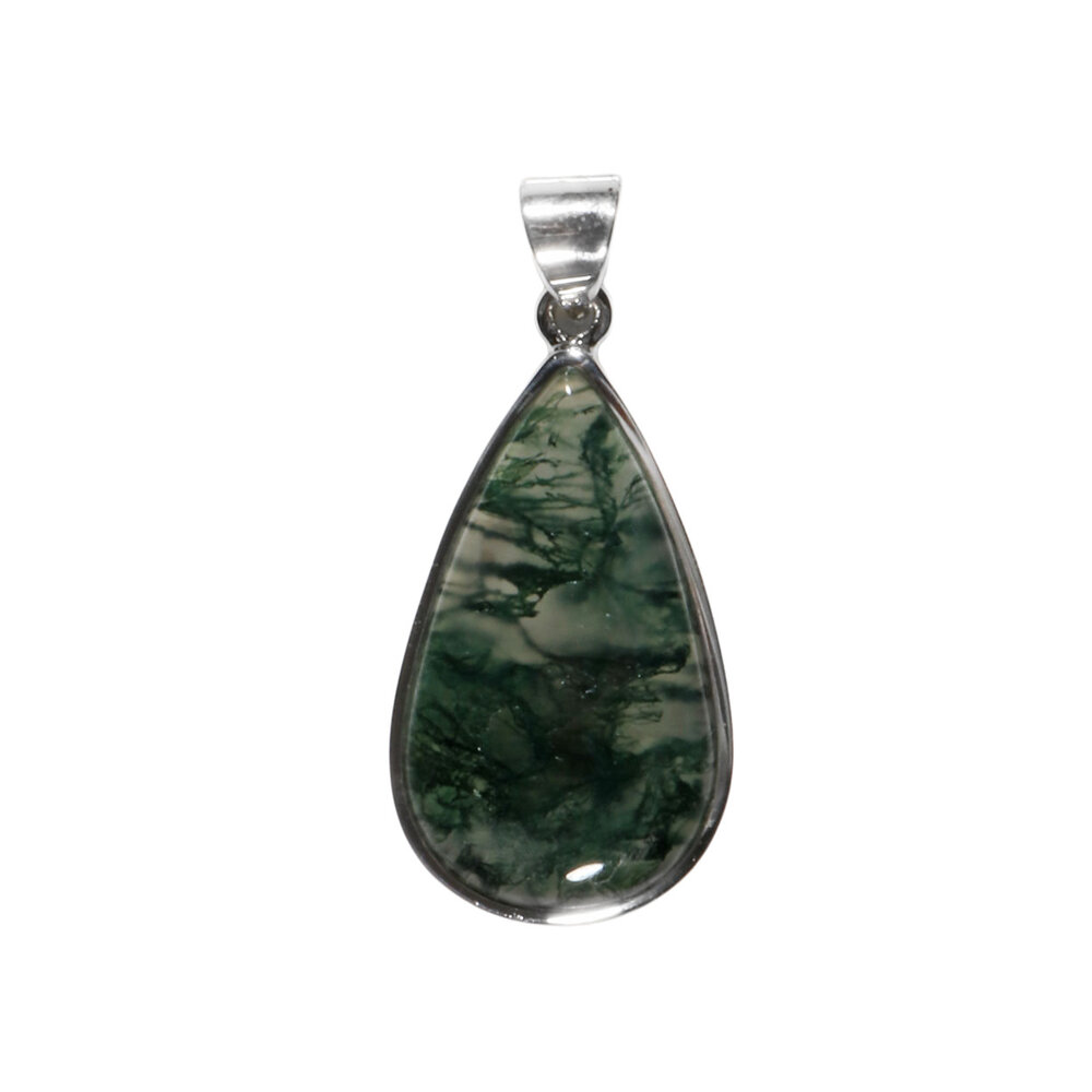 Zilveren hanger mosagaat | druppel 3,3 x 1,9 cm Zilveren hanger mosagaat | druppel 3,3 x 1,9 cm