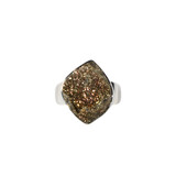 Zilveren ring pyriet (regenboog) maat 19 1/2 | ruit ruw 2,1 x 1,7 cm Zilveren ring pyriet (regenboog) maat 19 1/2 | ruit ruw 2,1 x 1,7 cm