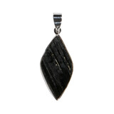 Zilveren hanger toermalijn (zwart) ruw | ruit 3,5 x 1,7 cm Zilveren hanger toermalijn (zwart) ruw | ruit 3,5 x 1,7 cm