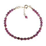 Robijn gold filled armband 4 mm facet | op draad Robijn gold filled armband 4 mm facet | op draad