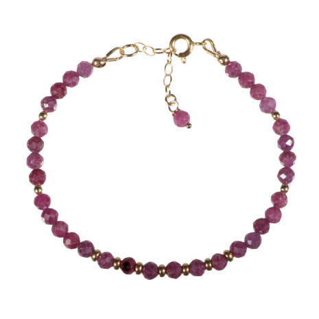 Robijn gold filled armband | 4 mm facet Robijn gold filled armband | 4 mm facet