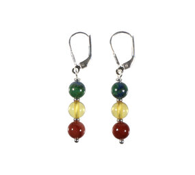 Zilveren oorbellen weerstand 6 mm kralen Zilveren oorbellen weerstand 6 mm kralen