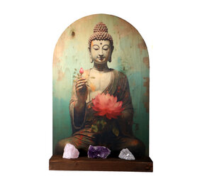 Altaar XL "Gouden driehoek" Boeddha