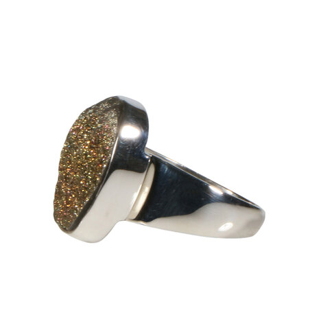 Zilveren ring pyriet (regenboog) maat 18 | ovaal ruw 1,7 x 1,3 cm Zilveren ring pyriet (regenboog) maat 18 | ovaal ruw 1,7 x 1,3 cm