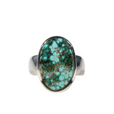 Zilveren ring turkoois (Tibetaans) maat 17 | ovaal 1,7 x 1,2 cm