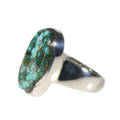 Zilveren ring turkoois maat 17 | ovaal 1,7 x 1,2 cm