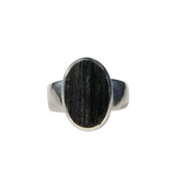 Zilveren ring toermalijn (zwart) maat 17 | ovaal ruw 1,7 x 1,2 cm Zilveren ring toermalijn (zwart) maat 17 | ovaal ruw 1,7 x 1,2 cm
