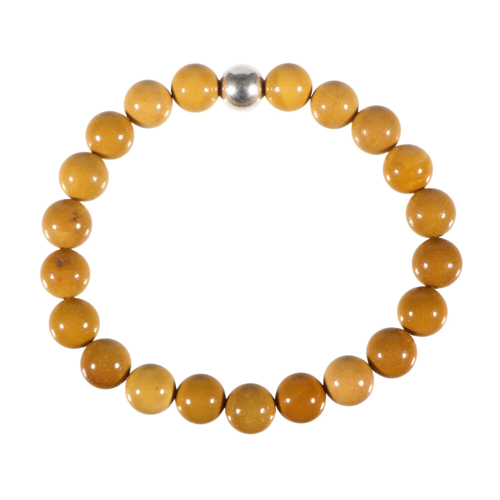 Jaspis (geel) armband 20 cm | 8 mm kralen