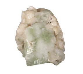 Apofylliet (groen) met stilbiet cluster staand 14 x 11 x 11 cm | 1282 gram Apofylliet (groen) met stilbiet cluster staand 14 x 11 x 11 cm | 1282 gram