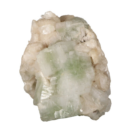 Apofylliet (groen) met stilbiet cluster staand 14 x 11 x 11 cm | 1282 gram Apofylliet (groen) met stilbiet cluster staand 14 x 11 x 11 cm | 1282 gram