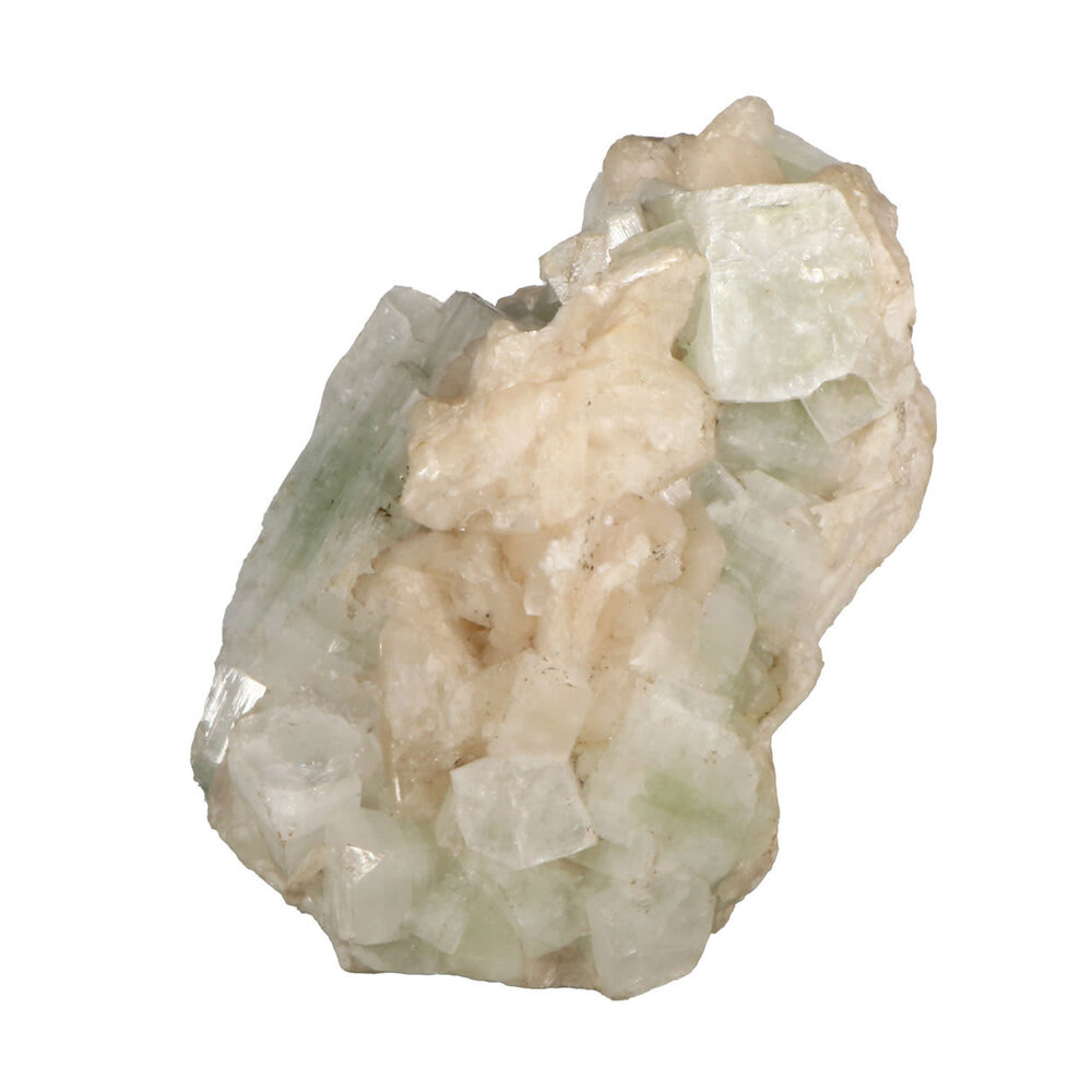 Apofylliet (groen) met stilbiet cluster staand 14 x 11 x 11 cm | 1282 gram Apofylliet (groen) met stilbiet cluster staand 14 x 11 x 11 cm | 1282 gram