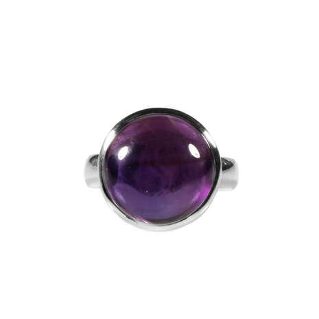 Zilveren ring amethist maat 20 | rond 1,6 cm Zilveren ring amethist maat 20 | rond 1,6 cm