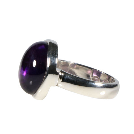 Zilveren ring amethist maat 20 | rond 1,6 cm Zilveren ring amethist maat 20 | rond 1,6 cm