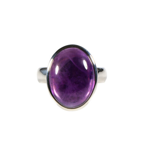 Zilveren ring amethist maat 18 | ovaal 1,8 x 1,4 cm Zilveren ring amethist maat 18 | ovaal 1,8 x 1,4 cm