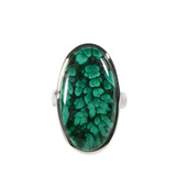 Zilveren ring malachiet maat 17 | ovaal 3 x 1,5 cm Zilveren ring malachiet maat 17 | ovaal 3 x 1,5 cm