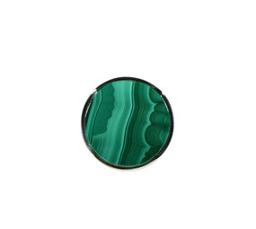Zilveren ring malachiet maat 17 | rond 1,7 cm (1) Zilveren ring malachiet maat 17 | rond 1,7 cm (1)
