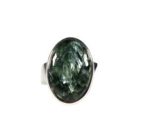 Zilveren ring serafiniet maat 19 | ovaal 2,2 x 1,5 cm Zilveren ring serafiniet maat 19 | ovaal 2,2 x 1,5 cm