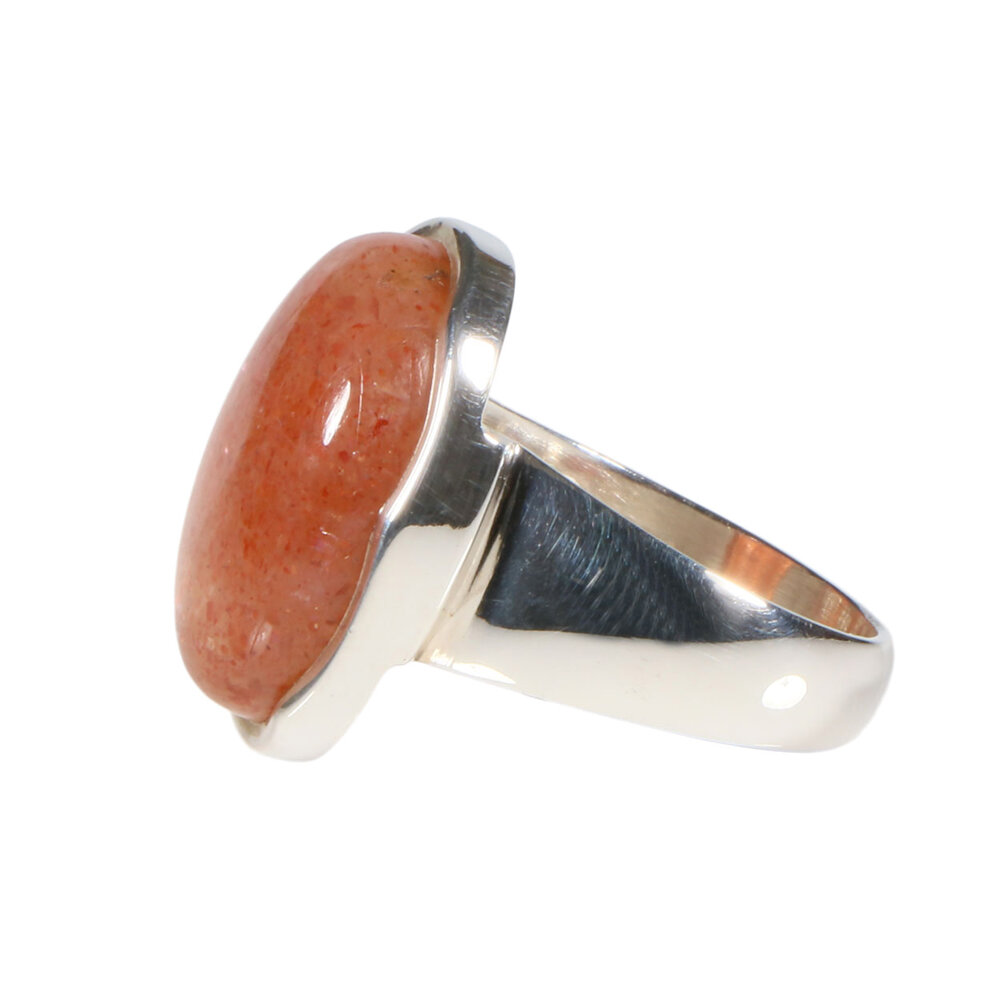 Zilveren ring zonnesteen maat 16 1/2 | ovaal 1,8 x 1,2 cm