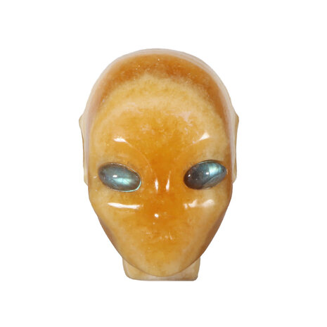 Calciet (oranje) fairy schedel 7,5 x 7 x 4,5 cm | 410 gram Calciet (oranje) fairy schedel 7,5 x 7 x 4,5 cm | 410 gram