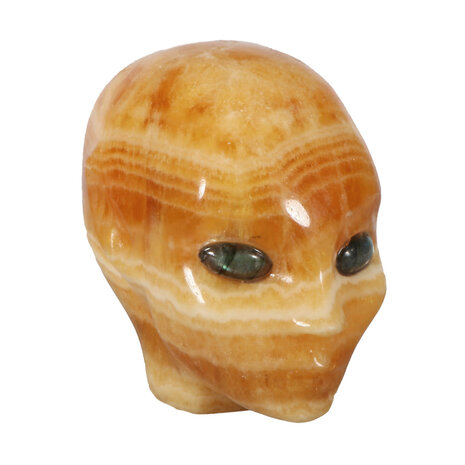 Calciet (oranje) fairy schedel 10 x 10 x 6 cm | 1006 gram