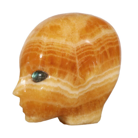Calciet (oranje) fairy schedel 10 x 10 x 6 cm | 1006 gram